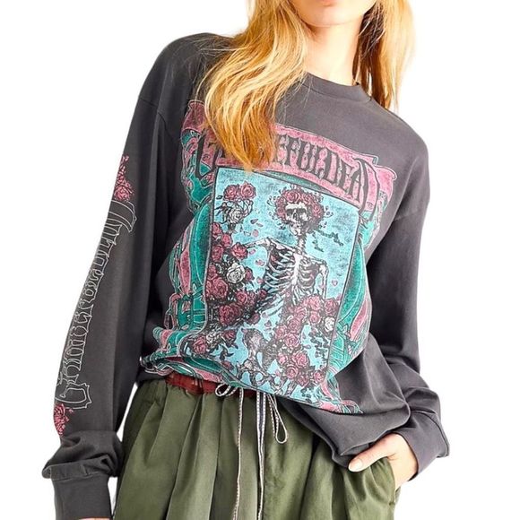 Daydreamer Tops - Daydreamer Women's Black Grateful Dead Oxford Circus Graphic Tee Size Medium NWT